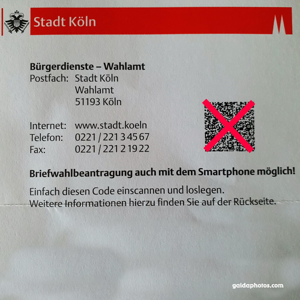 Briefwahlantrag Köln 13.09.2020