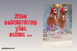 Glückwunschkarte Geburtstag Vögel aus Glas