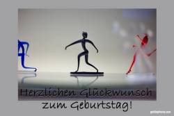 Glückwunschkarte Geburtstag Glasfigur Art Deco