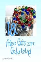 18. Geburtstag - Karte - bunte Glaskugeln