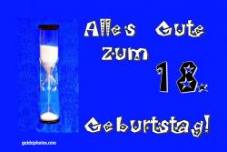 18. Geburtstag - Karte - Sanduhr