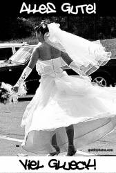Hochzeitskarte Braut tanzt