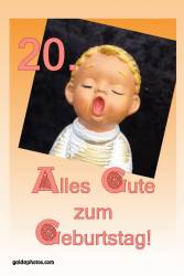 Karte zum 20. Geburtstag Engel singt