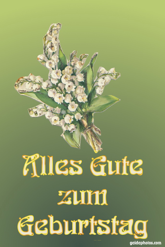 Geburtstagskarte, Maiglöckchen