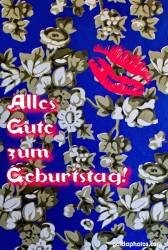 Geburtstagskarte, Tapete, Blumen, Kuss