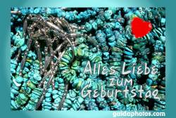 Geburtstagskarte, Herz, Türkis, Kette