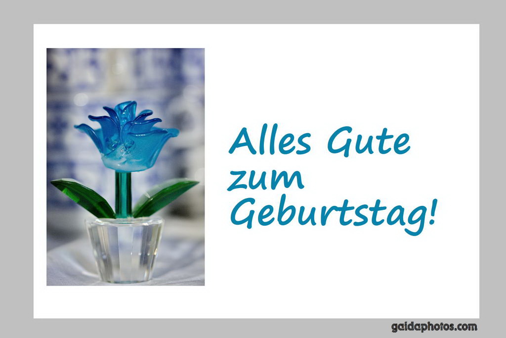 Geburtstagskarte Blume türkis