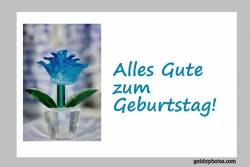 Geburtstagskarte Blume türkis