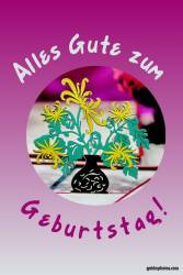 Karte zum Geburtstag, Papierblumen