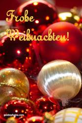Weihnachtskarte Weihnachtskugeln rot