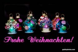 Weihnachtskarte Weihnachtskugeln bunt