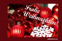 Weihnachtskarte Weihnachtskugeln rot