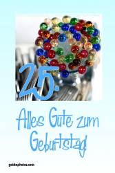 Karte 25. Geburtstag bunte Glaskugeln