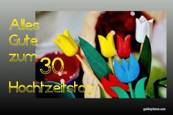 Karte 30. Hochzeitstag Tulpen, bunt