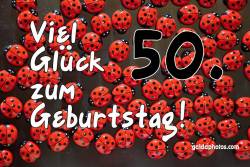 Karte 50. Geburtstag Marienkäfer