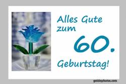 60. Geburtstagskarte Blume türkis