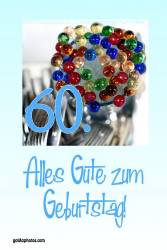 Karte 60. Geburtstag bunte Glaskugeln