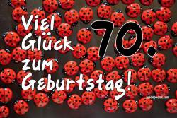 70. Geburtstag Karte Marienkäfer