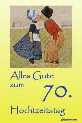 Glückwunschkarte 70. Hochzeitstag Kuss Holland