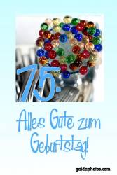 Karte 70. Geburtstag bunte Glaskugeln