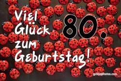 80. Geburtstag Karte Marienkäfer