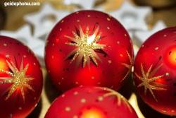 Weihnachtskugeln, Christbaumkugeln rot gold