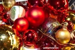Weihnachtskugeln, Christbaumkugeln rot gold